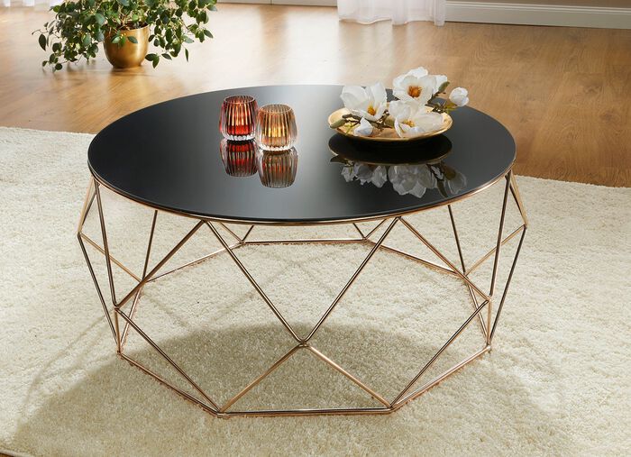 Salontafel met metalen onderstel 