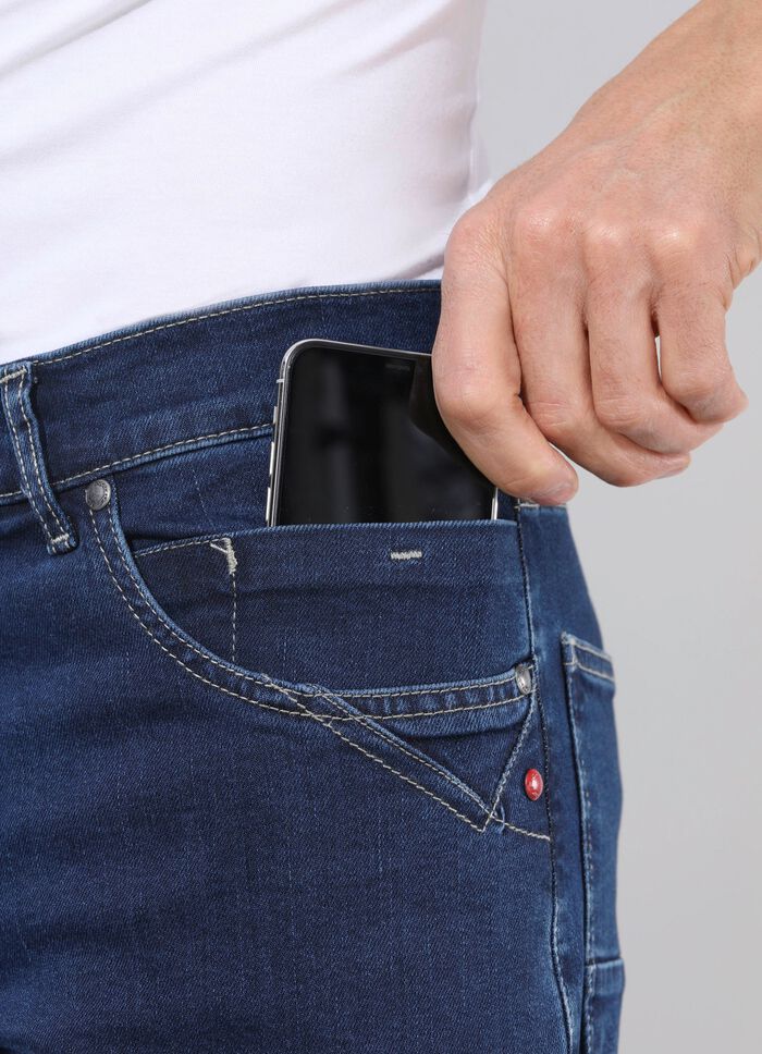 Jeans "Francesco Botti" in 3 kleuren DONKERBLAUW