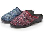 Set van twee pantoffels met gewatteerde voering 1x BORDEAUX 1x BLAUW