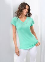 Shirt met strass-versiering op de voorkant 