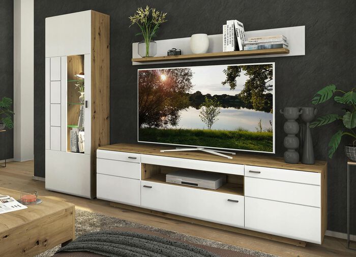 Wandmeubel met LED-verlichting en softclose 