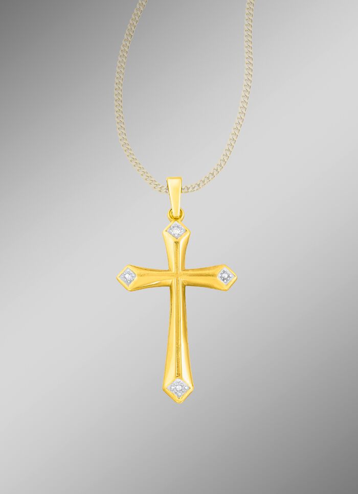 Kruishanger met diamant 