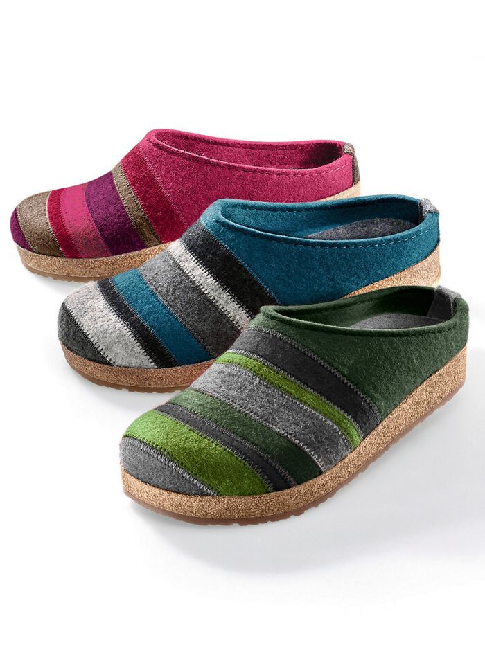 Haflinger pantoffels gemaakt van wolvilt 