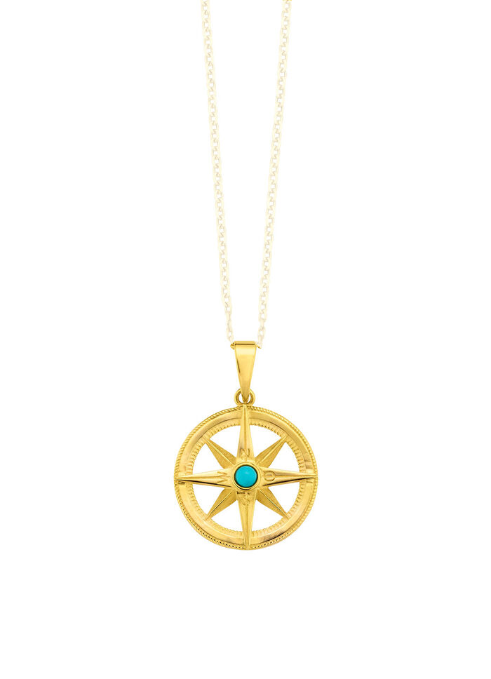 Chique kompashanger met geconserveerd. Turquoise 