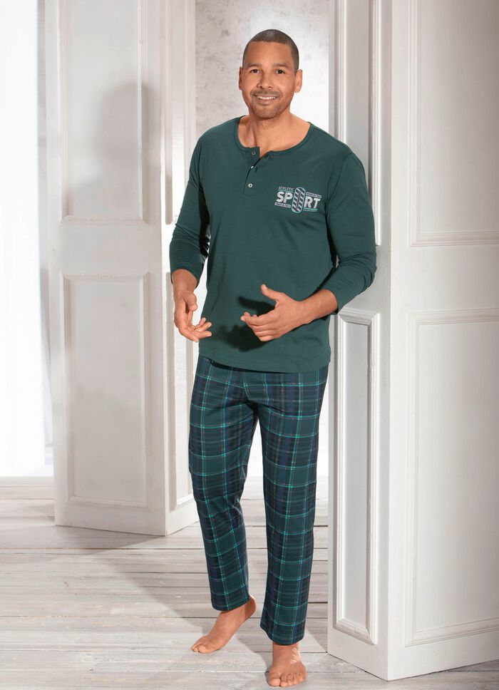 Pyjama met knoopsluiting en geprint motief 