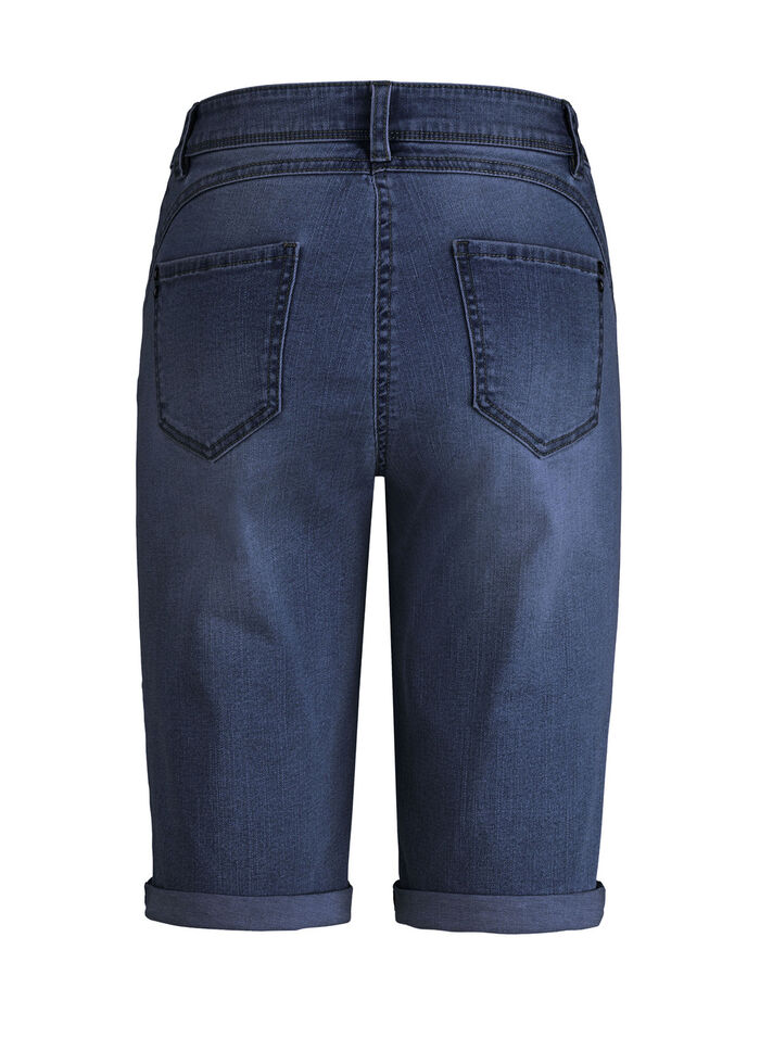 Bermuda's met push-up effect DONKERBLAUW