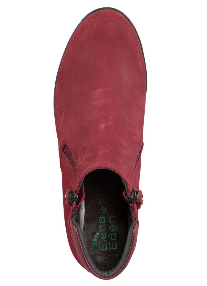 ELENA EDEN enkellaarzen met nappaleren bekleding RUBY RED