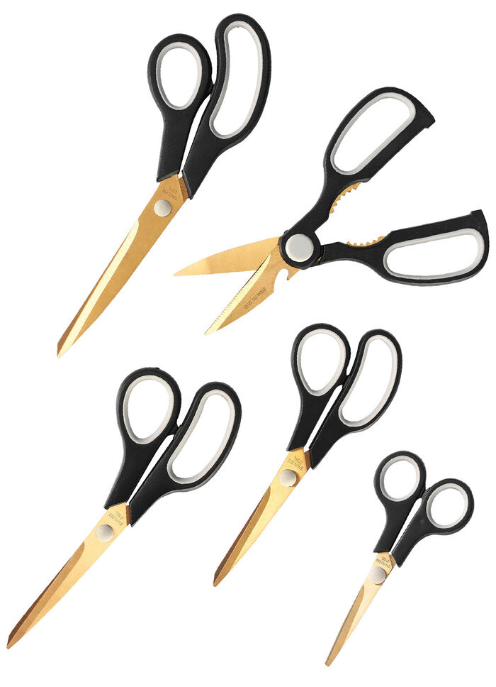 Superscherpe titanium schaarset ZWART