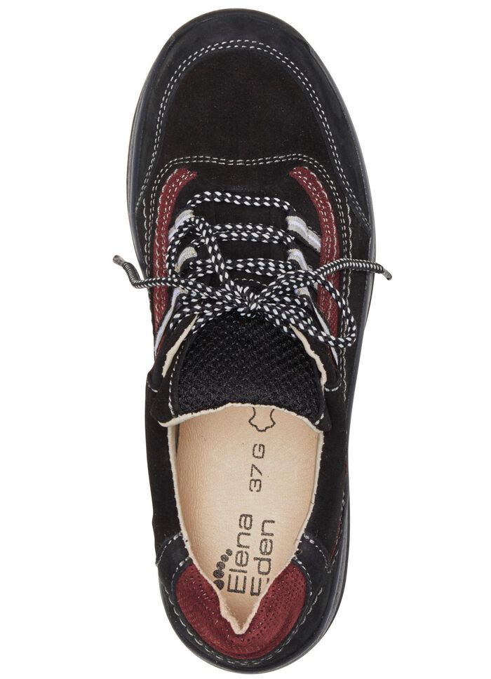 ELENA EDEN veterschoen van gedeeltelijk reli&euml;fnubuckleer 