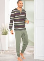 Pyjama met knoopsluiting en manchetten 