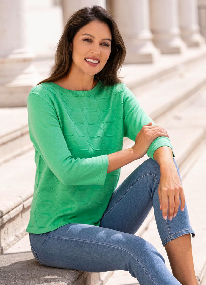 Trui met grafische structuur GROEN