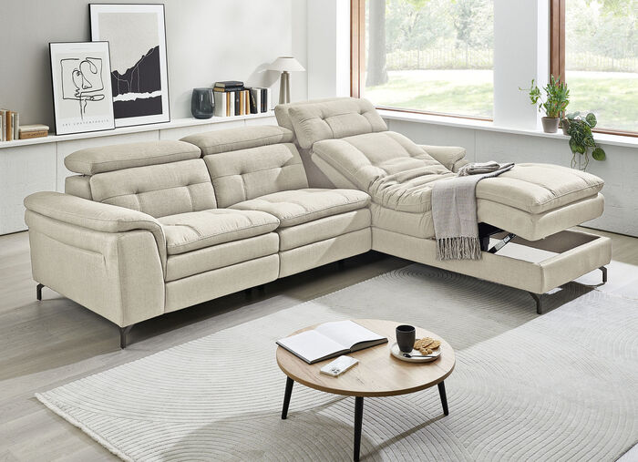 Gestoffeerde hoek, elektrische functie BEIGE