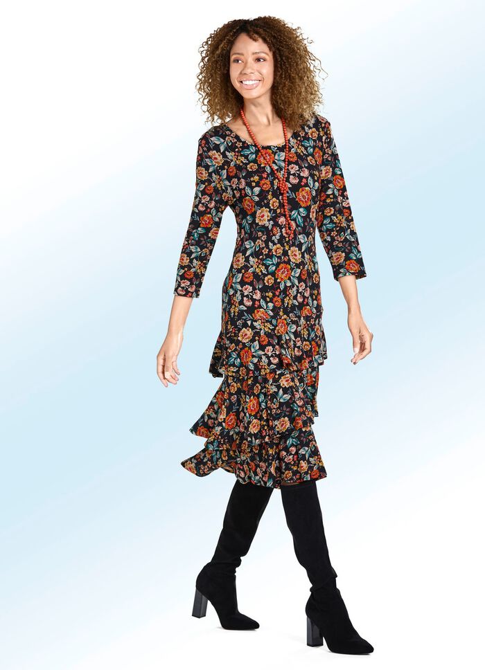 Slip-on-jurk met bloemenmotief 