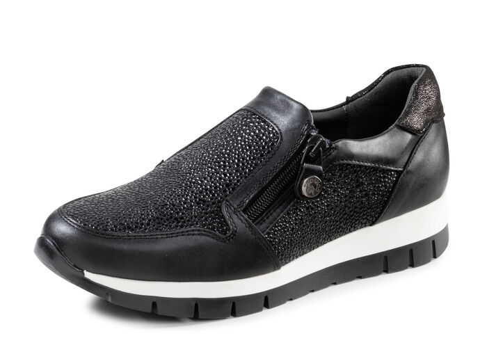 ELENA EDEN pantoffels van nappaleer ZWART