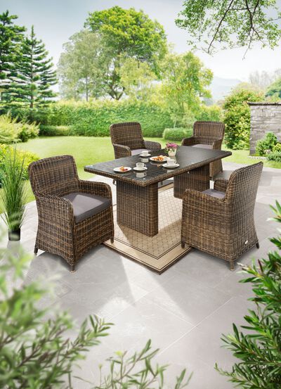 Economy set "Bordeaux", tafel + 4 fauteuils 