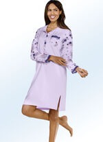 Nachthemd van "Top Ten" gemaakt van biologisch katoen met een lange knoopsluiting 