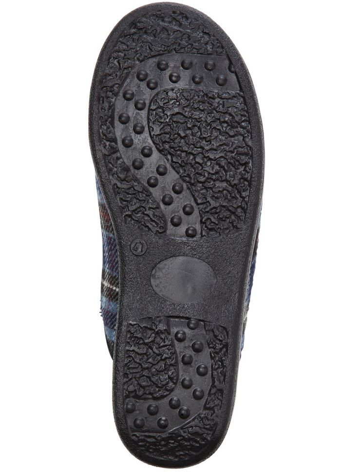 Tweepak gevoerde herenpantoffels met wol 1 X BRUIN, 1 X BLAUW