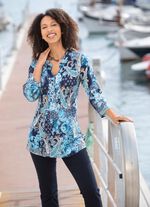 Overhemdtuniek met decoratieve knoopsluiting 