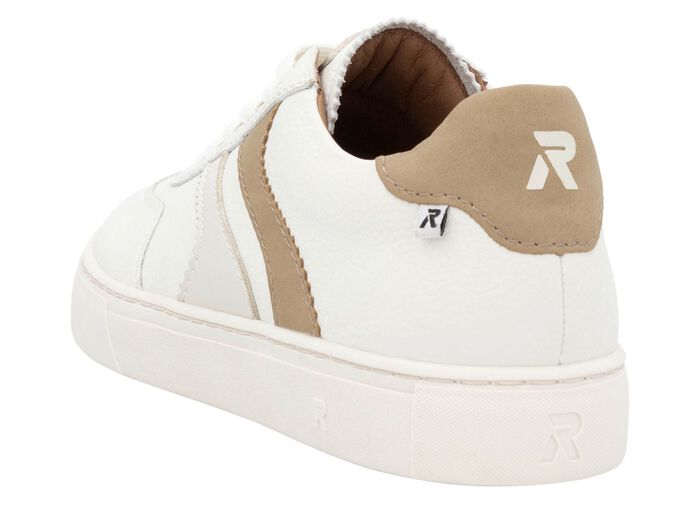 Rieker sneakers van zacht nappaleer WIT-KAMEL