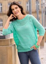 Transparante trui met bloemenmotieven 