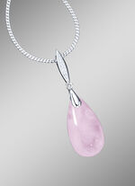 Kettinghanger met schakelketting en echte rozenkwarts 