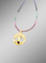 Levensboom hanger met echte saffier