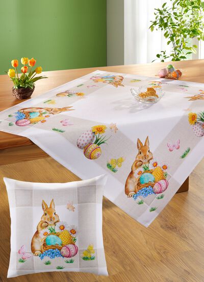 Magisch tafelkleed met schattige paasmotieven 