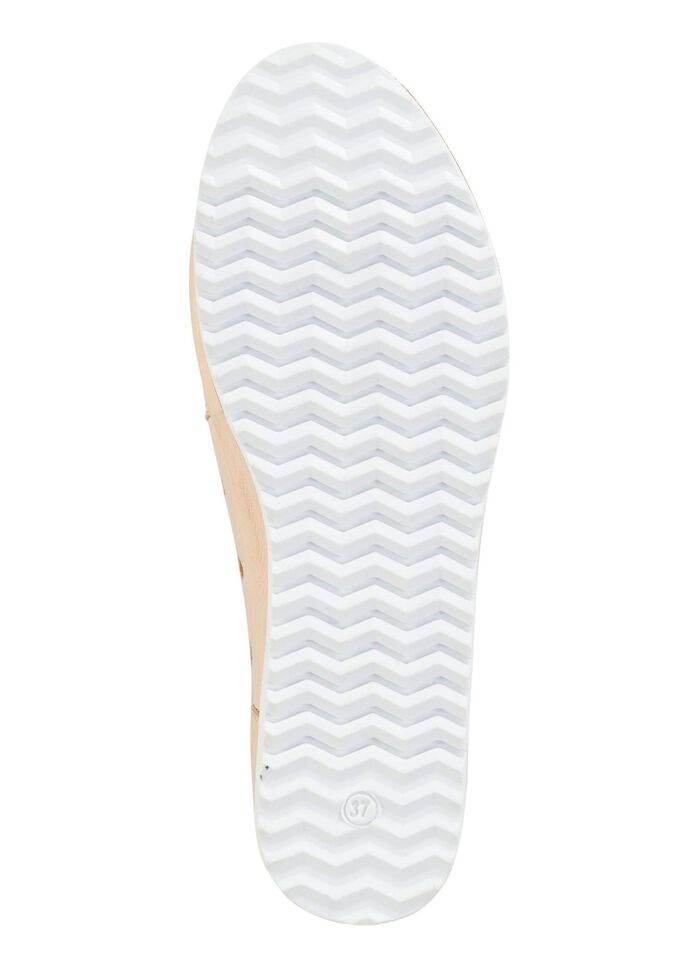 ELENA EDEN pantoffels gemaakt van zacht nappaleer met perforaties LICHTBEIGE