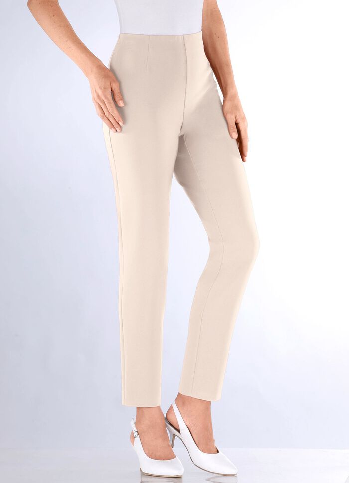 Enkellange broek met aansluitende tailleband 