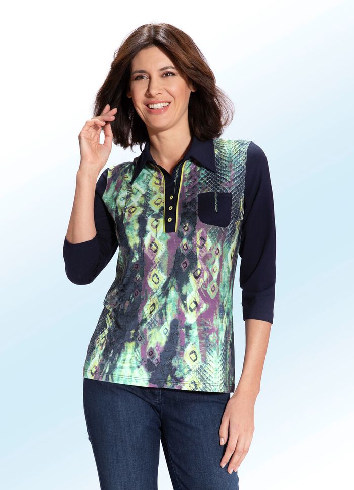 Poloshirt met aantrekkelijke bies 