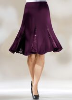 Pandenrok met edele kanten inzetstukken in 3 kleuren BORDEAUX