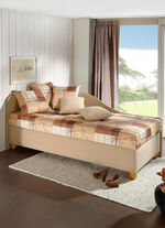 Studio ligbed met zijdeel dat rechts of links opgesteld kan worden BRUIN-BEIGE