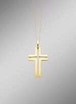 Opengewerkte gouden kruishanger 