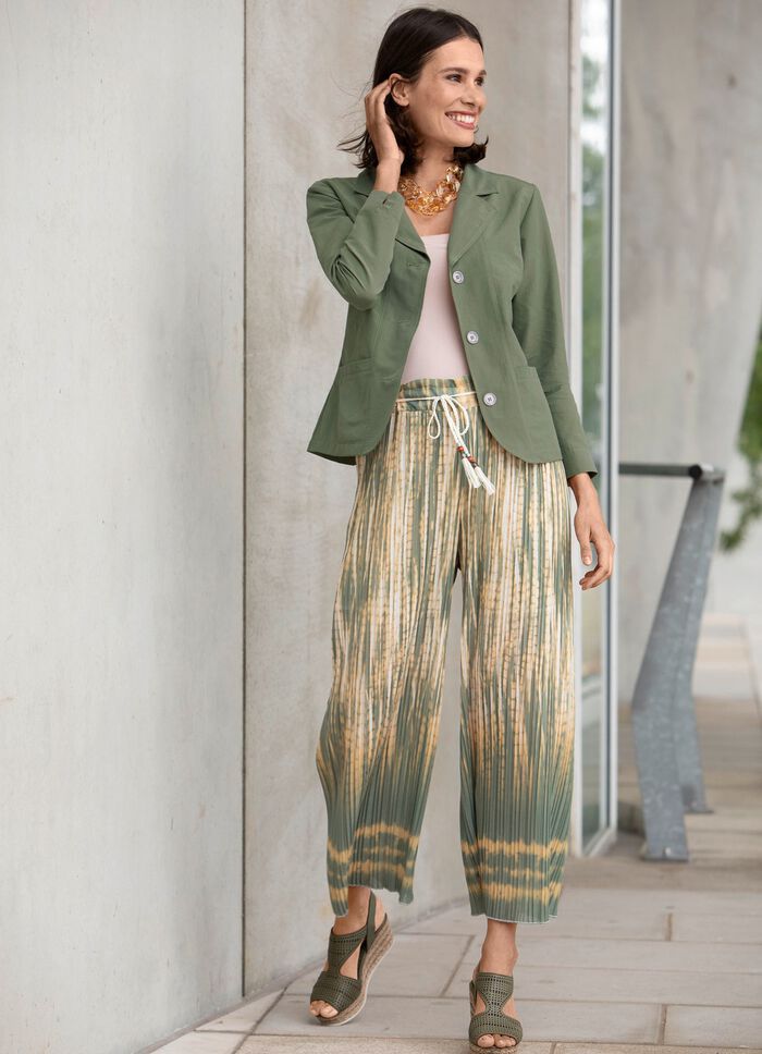 Geplooide culottes met gevlochten strik 