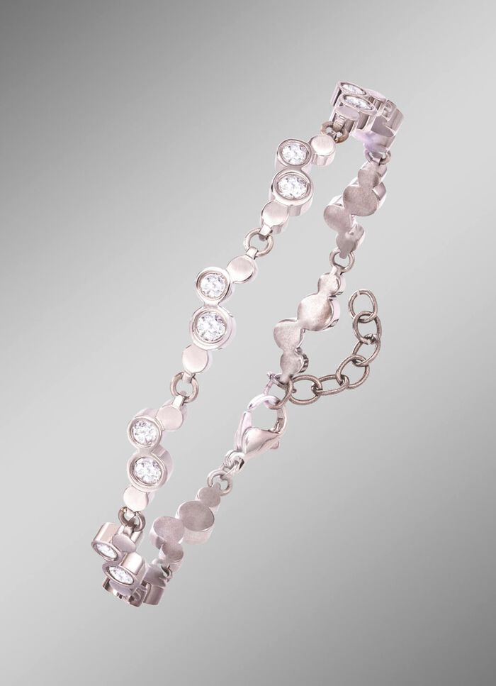 Titanium armband met synthetische zirkonia 