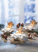 Theelichthouder parelmoer-engel, set van 3 