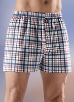 Vierpack boxershorts, geruit, met knoopsluiting 
