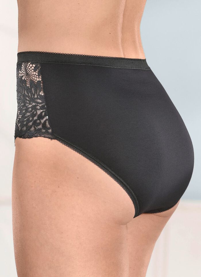 Laurina vierpack slips met elastische kant 