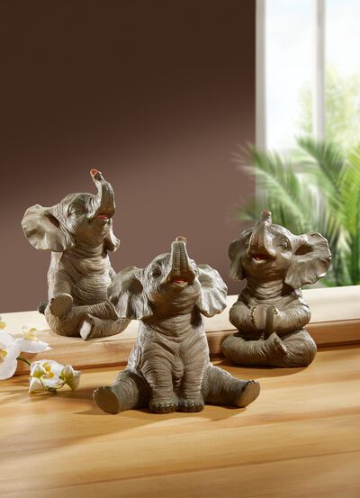Yoga olifant, set van 3 