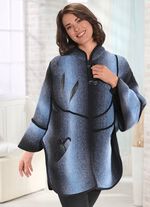 Poncho met uitgebreide details 