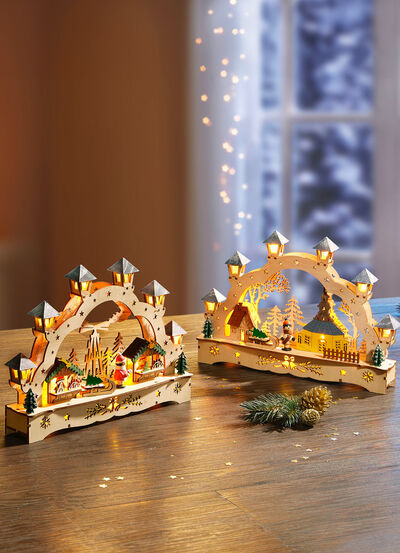 Houten boog van lichten 