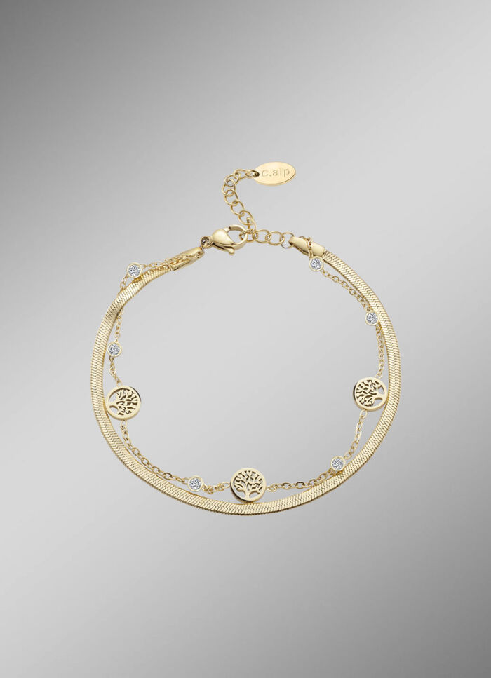 Levensboomarmband van roestvrij staal met kristallen 
