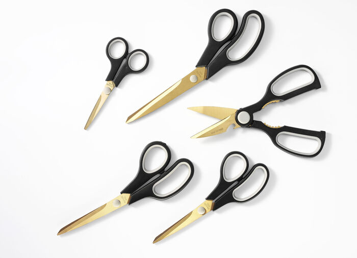 Superscherpe titanium schaarset ZWART