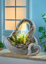 Solar plantenbak dubbel hart met LED verlichting 