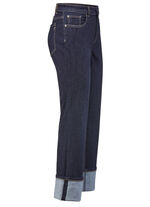 Magische jeans met oprolbare manchetten DONKERBLAUW