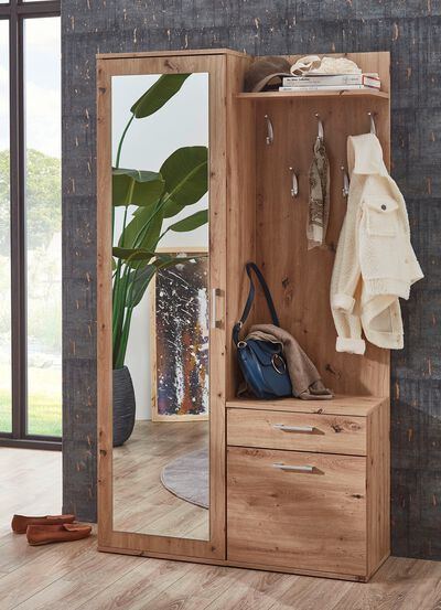 Compacte kledingkast met spiegel 