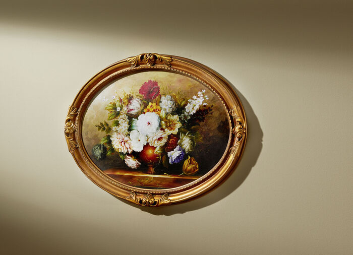 Wandfoto in een echt houten frame