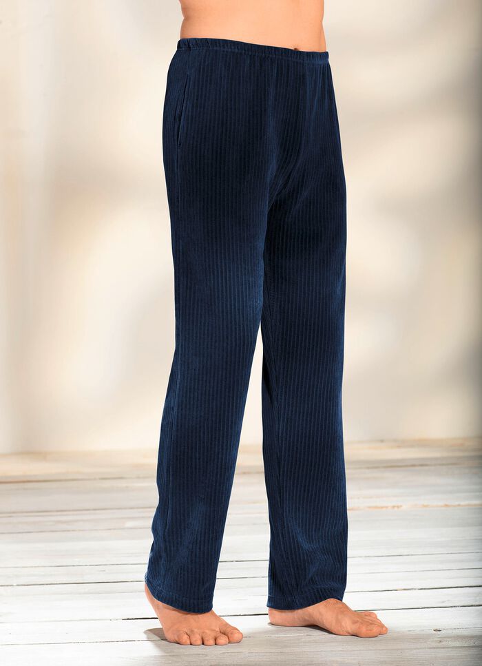 Broek met comfortabele elastische tailleband rondom in 2 kleuren MARINE