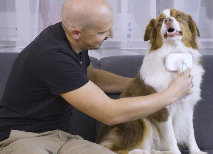 &quot;PiddiPet IonBrush&quot; borstel voor dierenhaar 