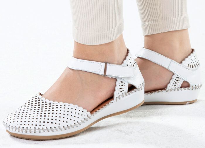 ELENA EDEN, zomerse damessandalen, breedte G, gemaakt van leer 